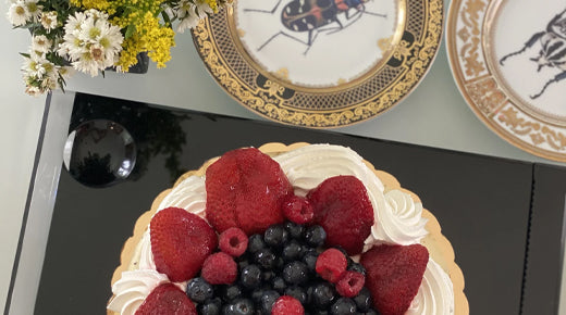 Celebrating Shavuot with what we love - cheesecake, flowers, friends and family
