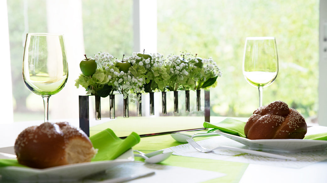 Create A Rosh Hashanah Floral Centerpiece with Your Apeloig Collection Menorah