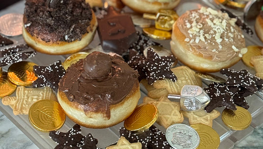 Use Your Challah Board for a Hanukkah Sugar Overload Display