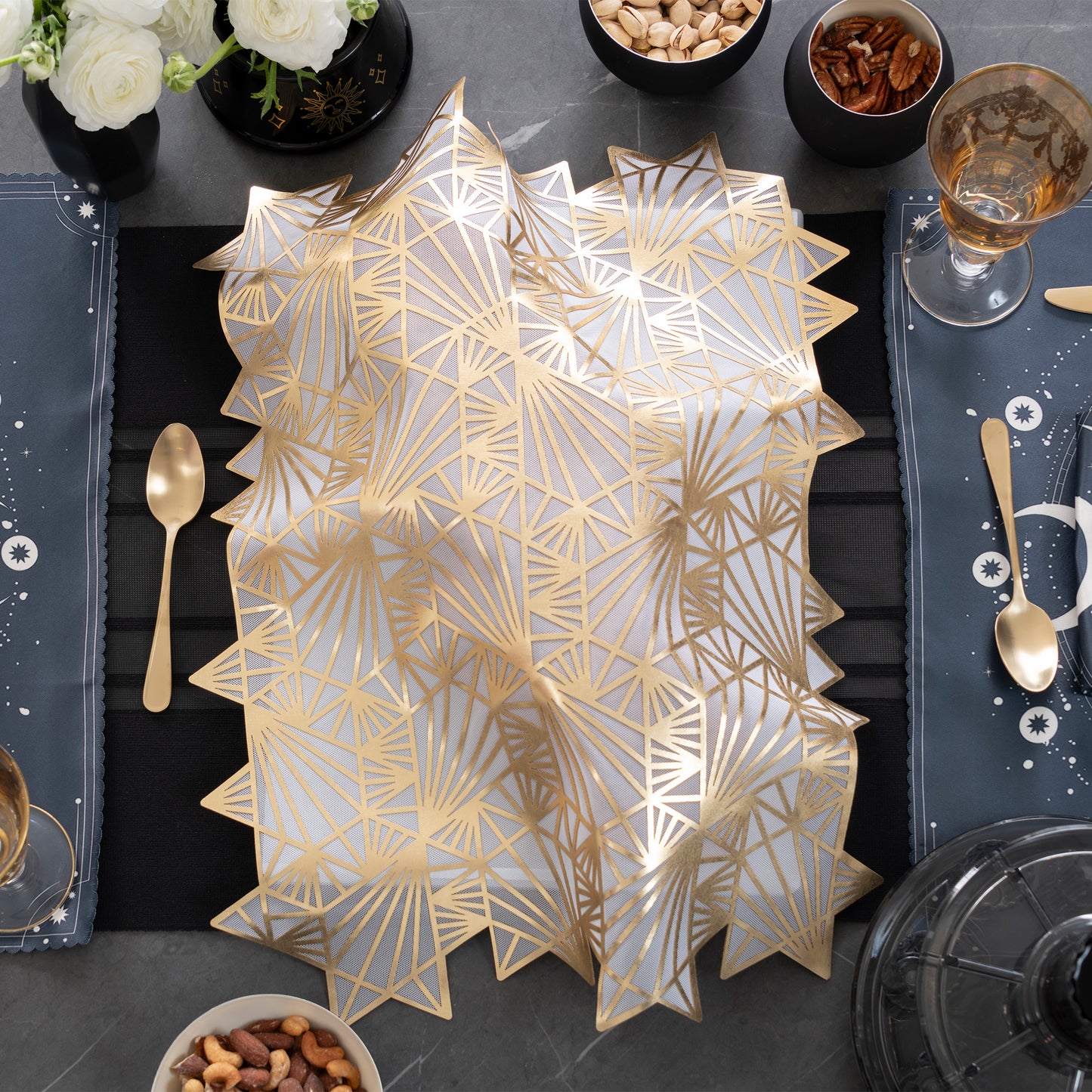 Challah Cover Magen David Gold