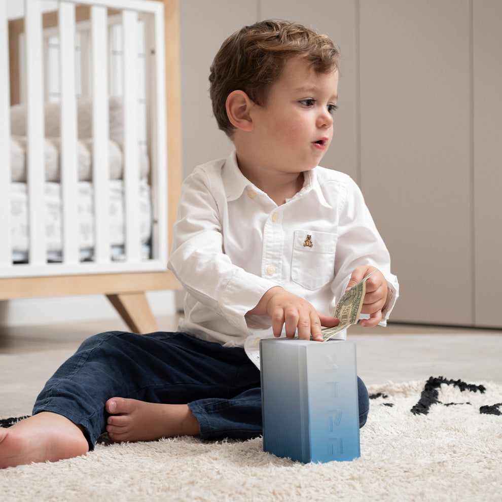 Tzedakah Box Blue Ombre
