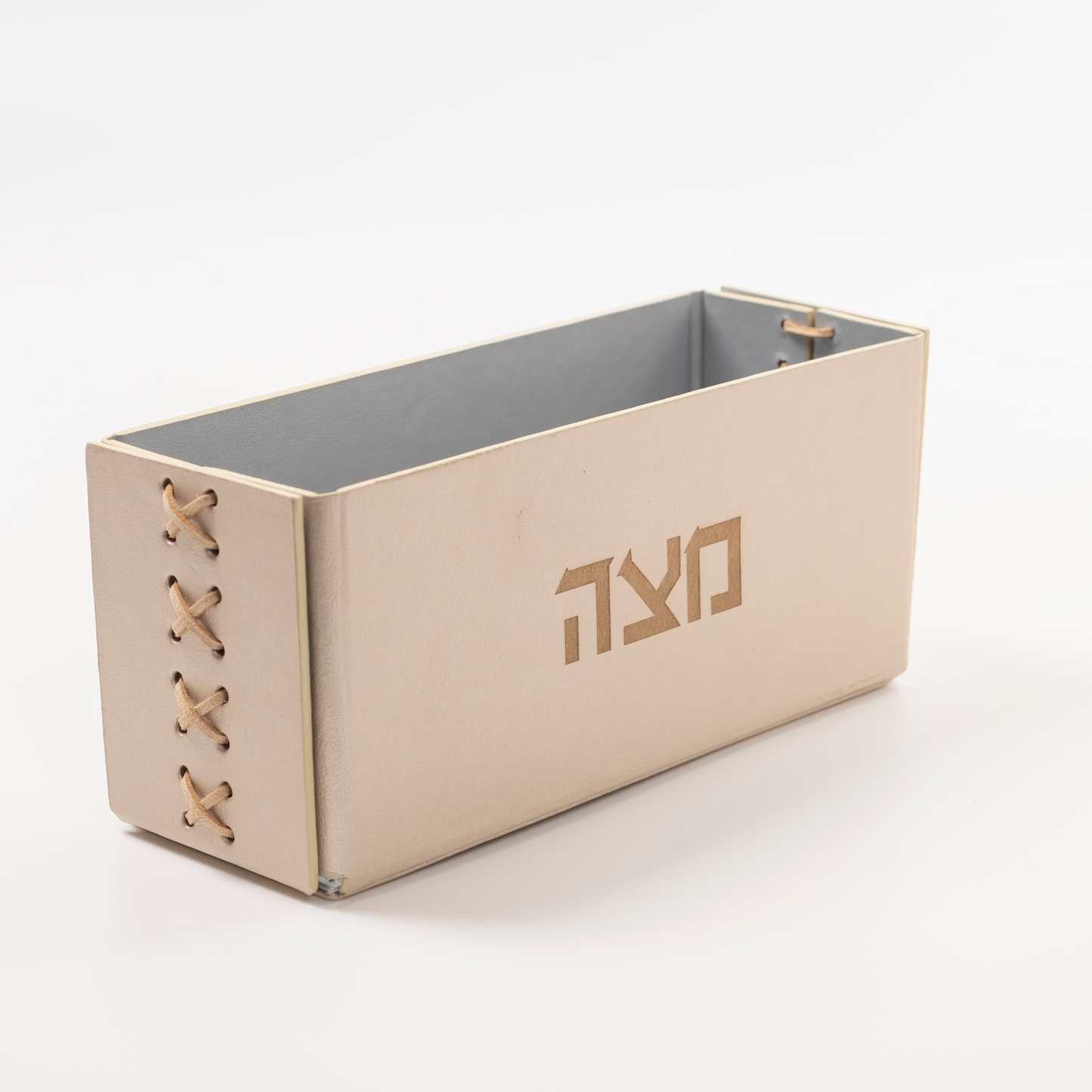 Vegan Leather Matzah Holder Champagne