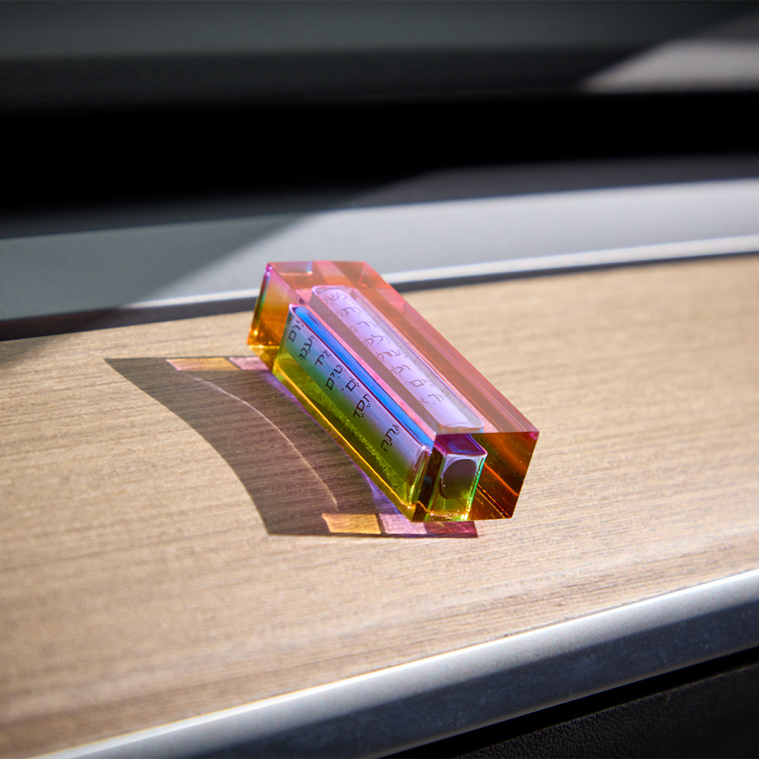 Car Mezuzah Multicolor with Traveler’s Prayer – Apeloig Collection